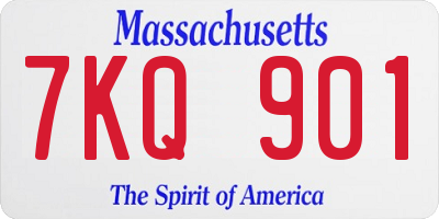 MA license plate 7KQ901