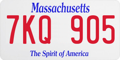 MA license plate 7KQ905