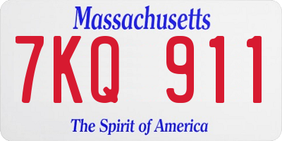 MA license plate 7KQ911