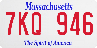 MA license plate 7KQ946