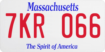 MA license plate 7KR066