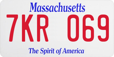 MA license plate 7KR069