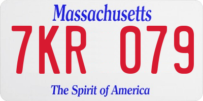 MA license plate 7KR079