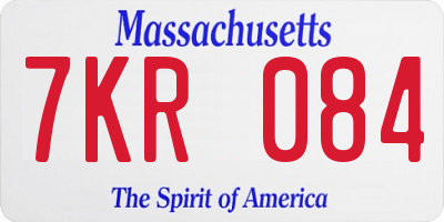 MA license plate 7KR084