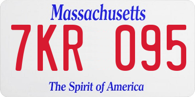 MA license plate 7KR095