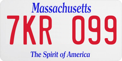 MA license plate 7KR099