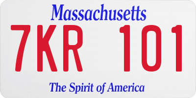 MA license plate 7KR101