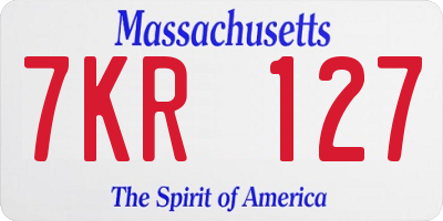 MA license plate 7KR127