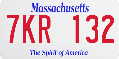 MA license plate 7KR132