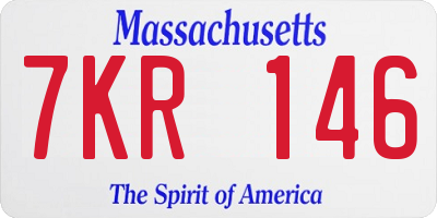 MA license plate 7KR146
