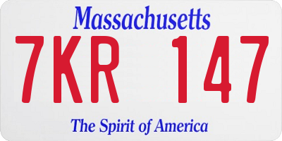 MA license plate 7KR147