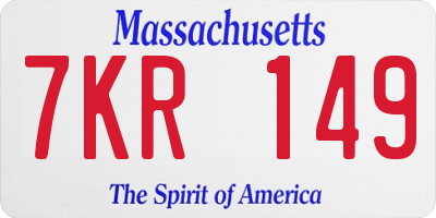MA license plate 7KR149