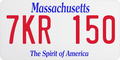 MA license plate 7KR150