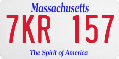 MA license plate 7KR157