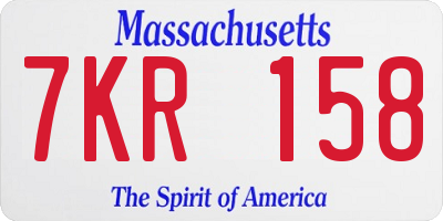 MA license plate 7KR158
