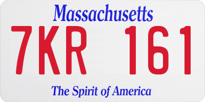MA license plate 7KR161