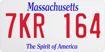 MA license plate 7KR164