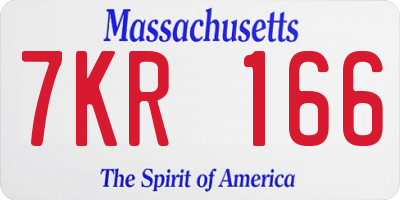 MA license plate 7KR166