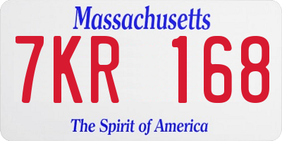 MA license plate 7KR168