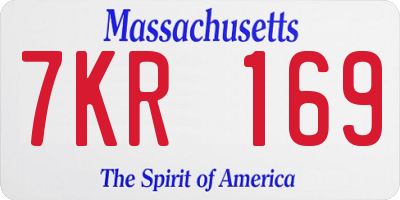 MA license plate 7KR169
