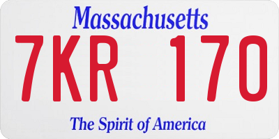 MA license plate 7KR170