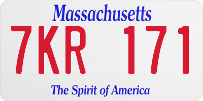 MA license plate 7KR171