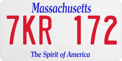 MA license plate 7KR172