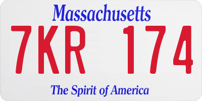 MA license plate 7KR174