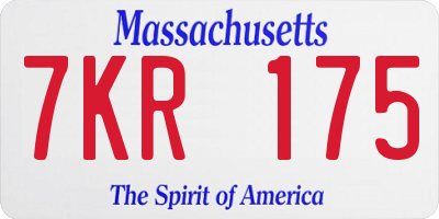 MA license plate 7KR175