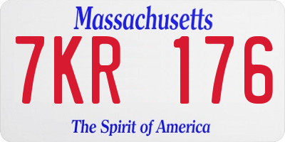 MA license plate 7KR176