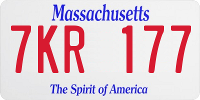 MA license plate 7KR177