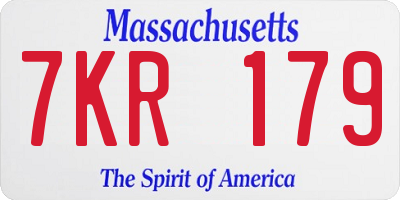 MA license plate 7KR179