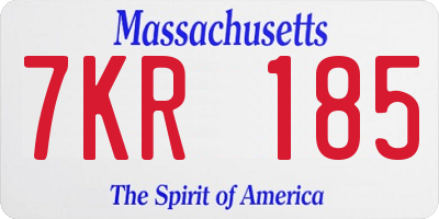 MA license plate 7KR185