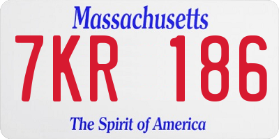 MA license plate 7KR186