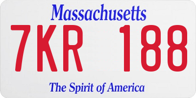 MA license plate 7KR188
