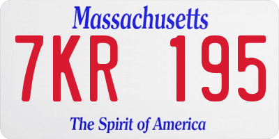 MA license plate 7KR195