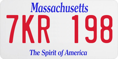 MA license plate 7KR198