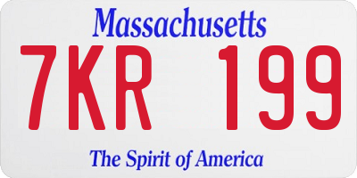 MA license plate 7KR199