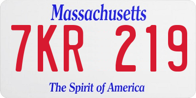 MA license plate 7KR219