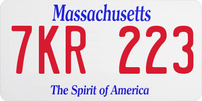 MA license plate 7KR223