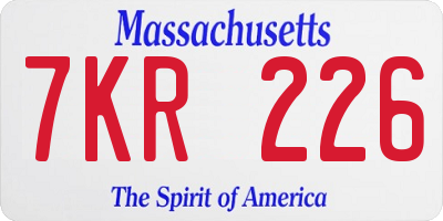 MA license plate 7KR226