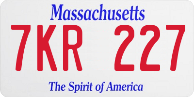 MA license plate 7KR227