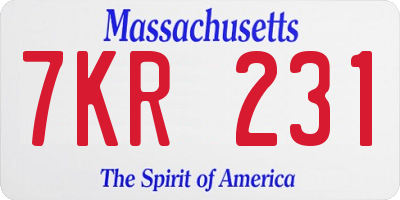 MA license plate 7KR231