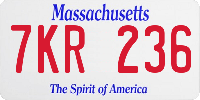 MA license plate 7KR236
