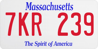 MA license plate 7KR239