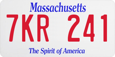 MA license plate 7KR241