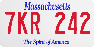 MA license plate 7KR242