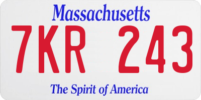MA license plate 7KR243