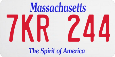 MA license plate 7KR244