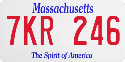 MA license plate 7KR246